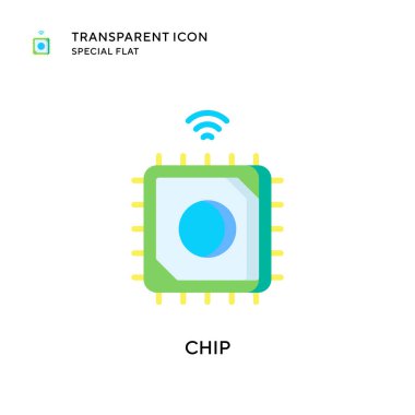 Çip vektör simgesi. Düz çizim. EPS 10 vektörü.