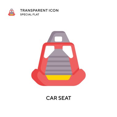 Araba koltuğu vektör simgesi. Düz çizim. EPS 10 vektörü.