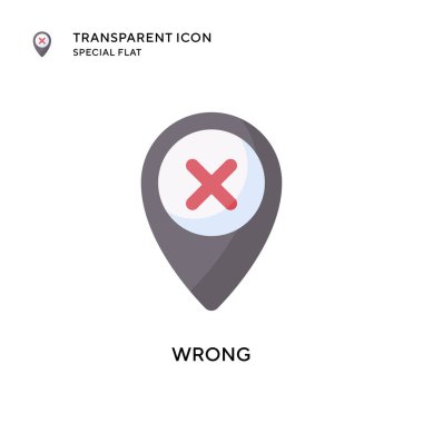 Yanlış vektör simgesi. Düz çizim. EPS 10 vektörü.