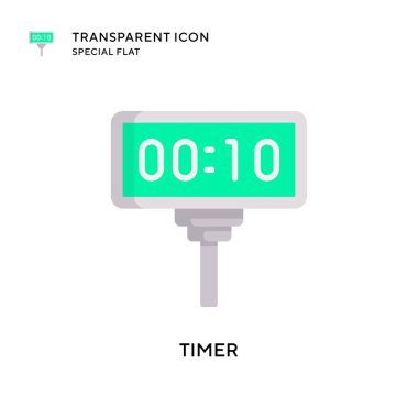 Zamanlayıcı vektör simgesi. Düz çizim. EPS 10 vektörü.