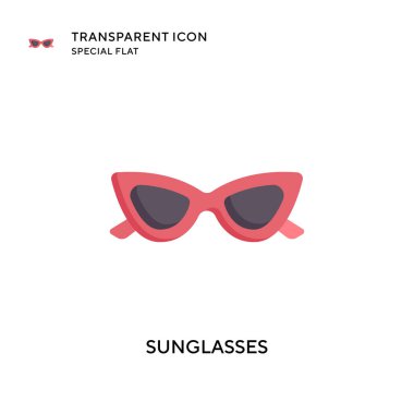 Güneş gözlüğü vektör simgesi. Düz çizim. EPS 10 vektörü.