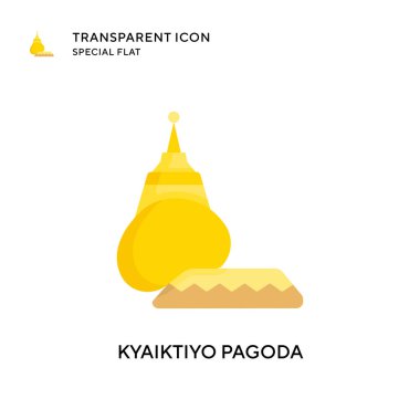 Kyaiktiyo pagoda vektör simgesi. Düz çizim. EPS 10 vektörü.