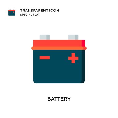 Batarya vektör simgesi. Düz çizim. EPS 10 vektörü.