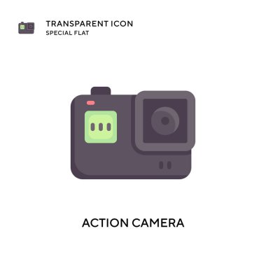 Kamera vektör simgesi. Düz çizim. EPS 10 vektörü.