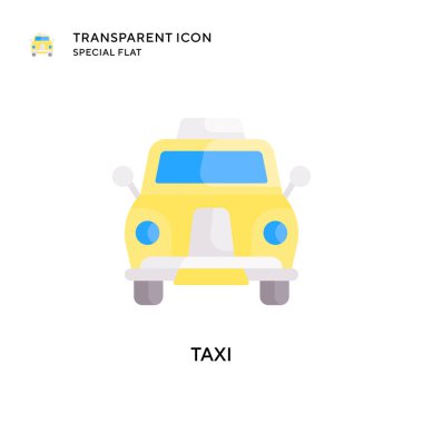 Taksi vektör simgesi. Düz çizim. EPS 10 vektörü.