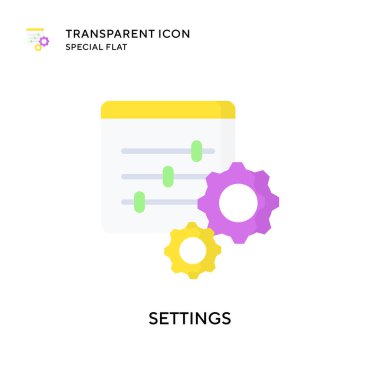 Ayarlar vektör simgesi. Düz çizim. EPS 10 vektörü.