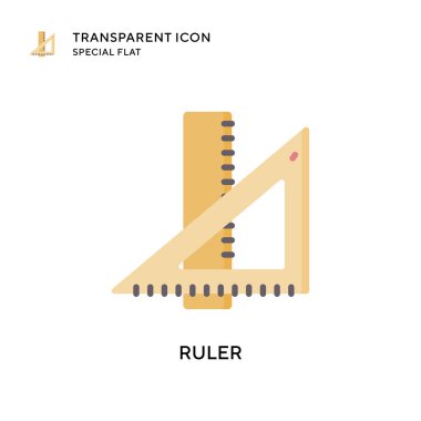 Cetvel vektör simgesi. Düz çizim. EPS 10 vektörü.