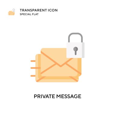 Özel mesaj vektör simgesi. Düz çizim. EPS 10 vektörü.