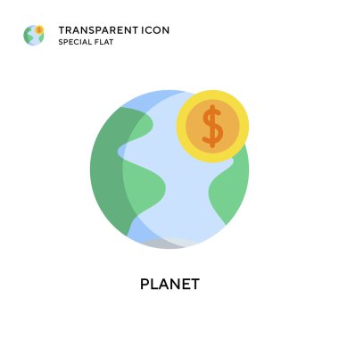 Gezegen vektör simgesi. Düz çizim. EPS 10 vektörü.