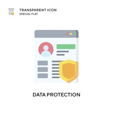 Veri koruma vektör simgesi. Düz çizim. EPS 10 vektörü.