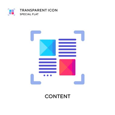 İçerik vektör simgesi. Düz çizim. EPS 10 vektörü.
