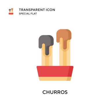 Churros vektör ikonu. Düz çizim. EPS 10 vektörü.