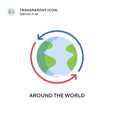 Dünya vektör ikonu etrafında. Düz çizim. EPS 10 vektörü.