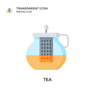 Çay vektör simgesi. Düz çizim. EPS 10 vektörü.