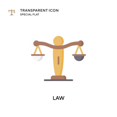 Hukuk vektör simgesi. Düz çizim. EPS 10 vektörü.