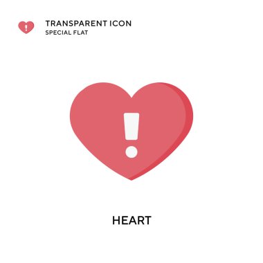 Kalp vektör simgesi. Düz çizim. EPS 10 vektörü.