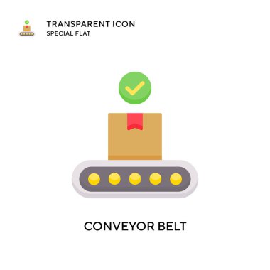 Taşıyıcı şerit vektör simgesi. Düz çizim. EPS 10 vektörü.