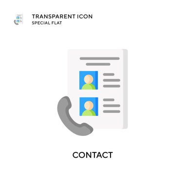 Kontak vektör simgesi. Düz çizim. EPS 10 vektörü.