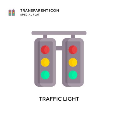 Trafik ışığı vektör simgesi. Düz çizim. EPS 10 vektörü.