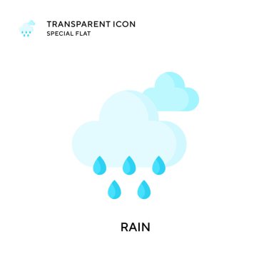 Yağmur vektör simgesi. Düz çizim. EPS 10 vektörü.