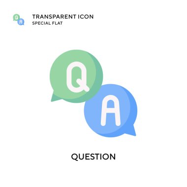 Soru vektör simgesi. Düz çizim. EPS 10 vektörü.