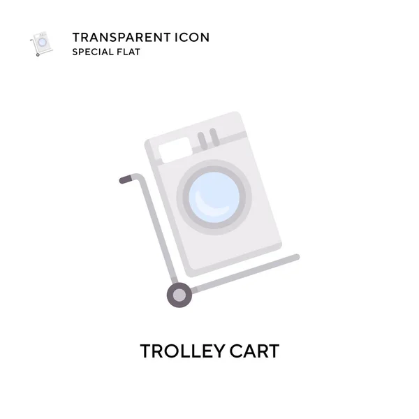 Trolley Cart Vector Icon Flat Style Illustration Eps Vector — Stock Vector