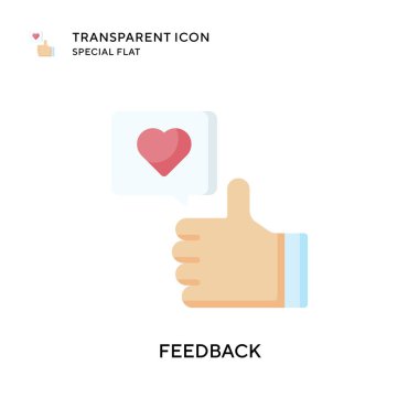 Geri besleme vektör simgesi. Düz çizim. EPS 10 vektörü.