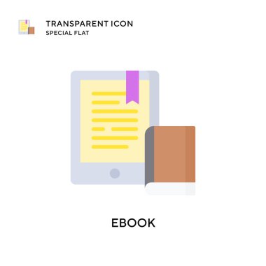 Ebook vektör simgesi. Düz çizim. EPS 10 vektörü.
