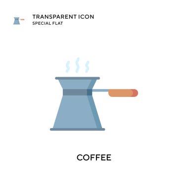 Kahve vektörü ikonu. Düz çizim. EPS 10 vektörü.