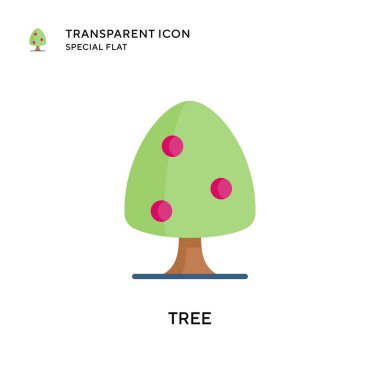 Ağaç vektör simgesi. Düz çizim. EPS 10 vektörü.