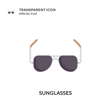 Güneş gözlüğü vektör simgesi. Düz çizim. EPS 10 vektörü.