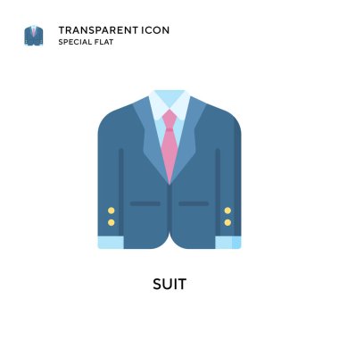 Takım elbise vektör simgesi. Düz çizim. EPS 10 vektörü.