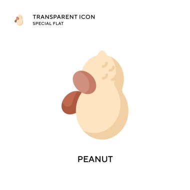 Yer fıstığı vektör simgesi. Düz çizim. EPS 10 vektörü.