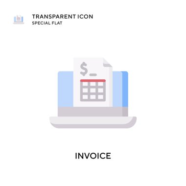 Fatura vektör simgesi. Düz çizim. EPS 10 vektörü.