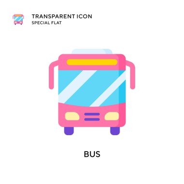 Otobüs vektör simgesi. Düz çizim. EPS 10 vektörü.