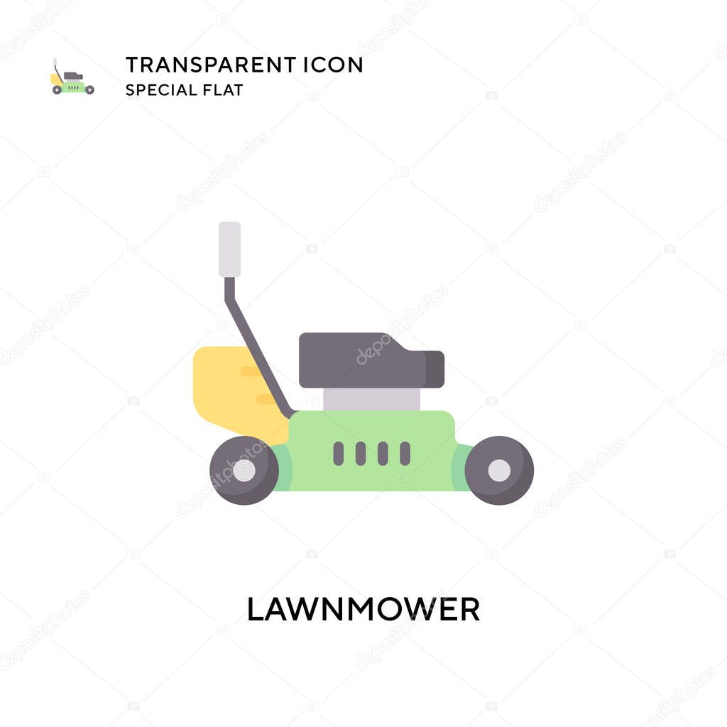 Lawnmower vector icon. Flat style illustration. EPS 10 vector.