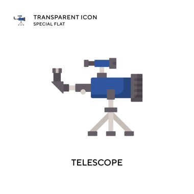 Teleskop vektör simgesi. Düz çizim. EPS 10 vektörü.