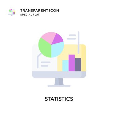 İstatistik vektör simgesi. Düz çizim. EPS 10 vektörü.