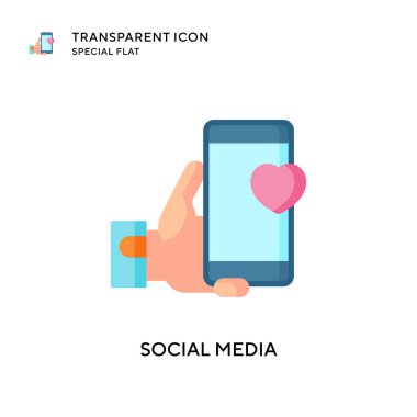 Sosyal medya vektör simgesi. Düz çizim. EPS 10 vektörü.