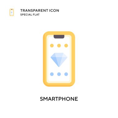 Akıllı telefon vektör simgesi. Düz çizim. EPS 10 vektörü.