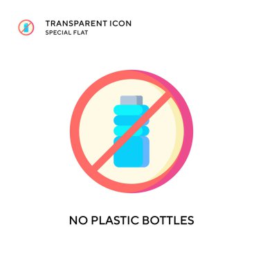 Plastik şişe vektör ikonu yok. Düz çizim. EPS 10 vektörü.