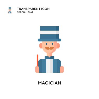 Sihirbaz vektör simgesi. Düz çizim. EPS 10 vektörü.