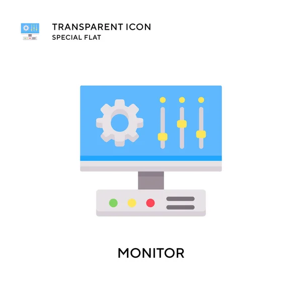 Monitor Icono Vector Ilustración Estilo Plano Eps Vector — Vector de stock