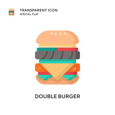 Duble burger vektör ikonu. Düz çizim. EPS 10 vektörü.