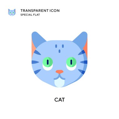 Kedi vektör simgesi. Düz çizim. EPS 10 vektörü.