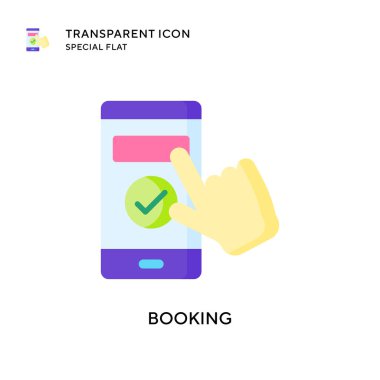 Vektör ikonu rezervasyon ediliyor. Düz çizim. EPS 10 vektörü.