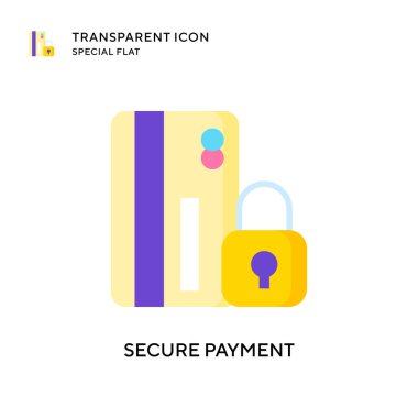 Güvenli ödeme vektör simgesi. Düz çizim. EPS 10 vektörü.