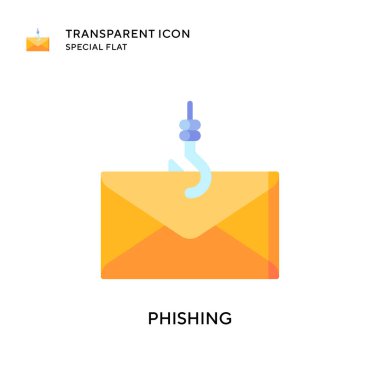 Phishing vektör simgesi. Düz çizim. EPS 10 vektörü.