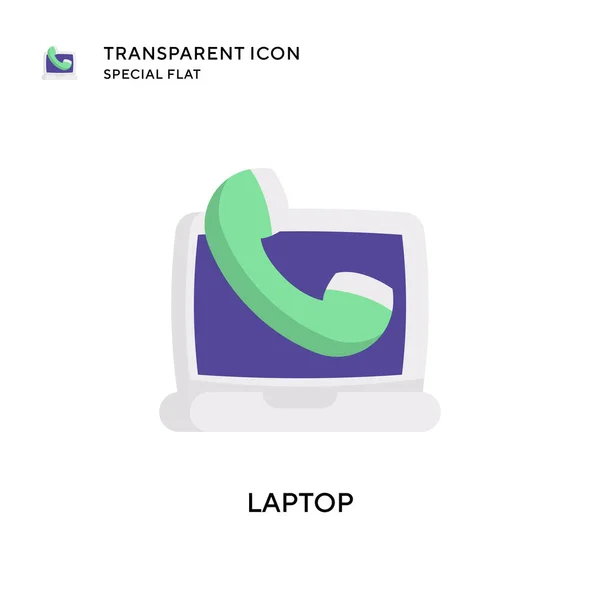 Laptop Vectoricoon Platte Stijl Illustratie Eps Vector — Stockvector