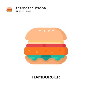 Hamburger vektör ikonu. Düz çizim. EPS 10 vektörü.